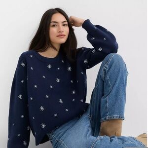Loft Bursting Shimmer Stars Sweater